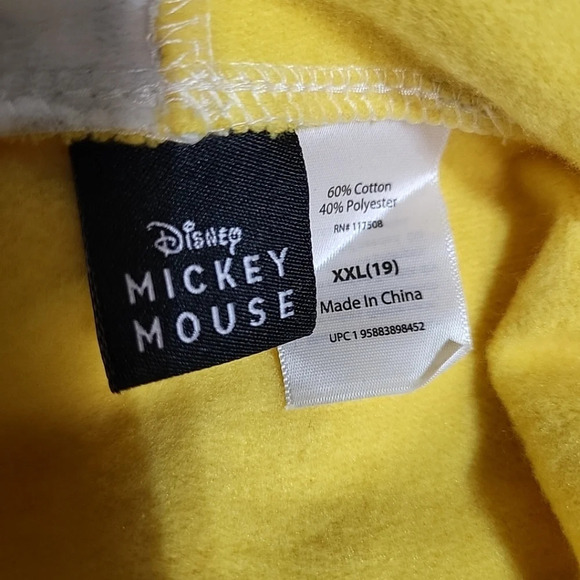 Disney Mickey Mouse Yellow Split Hoodie - Jr Size XXL (19) - Picture 4 of 7